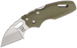 COLD STEEL 20MTGD MINI TUFF TRI-AD LOCK AUS-8 STEEL OD GREEN FOLDING KNIFE.