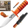 COLD STEEL 80PHZ SURVIVAL EDGE ORANGE FIXED BLADE KNIFE WITH SHEATH