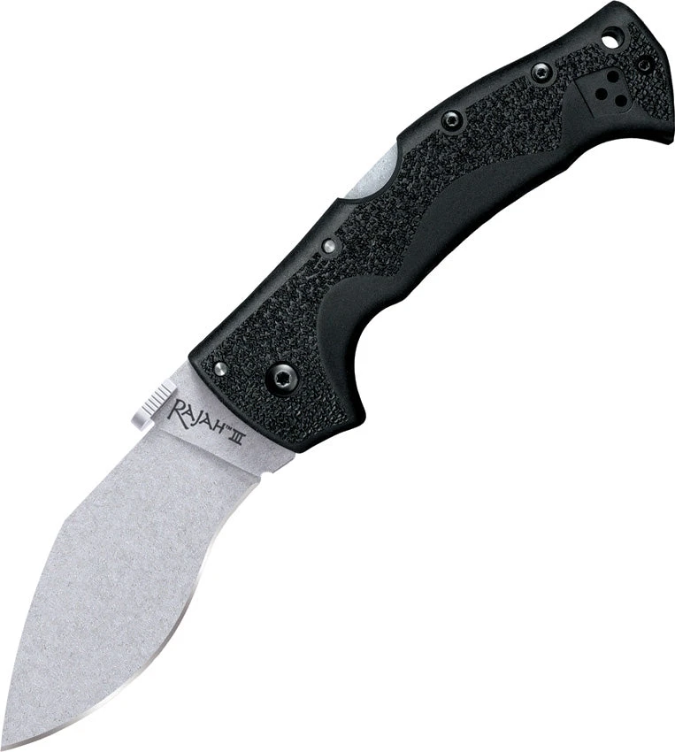 COLD STEEL 62JM RAJAH III 3.5 INCH STONEWASH FINISH AUS-10A STEEL FOLDING KNIFE