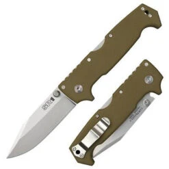 Cold Steel SR1 Pocket Knife OD Green G10 Handle Plain Edge S35VN Steel 62L
