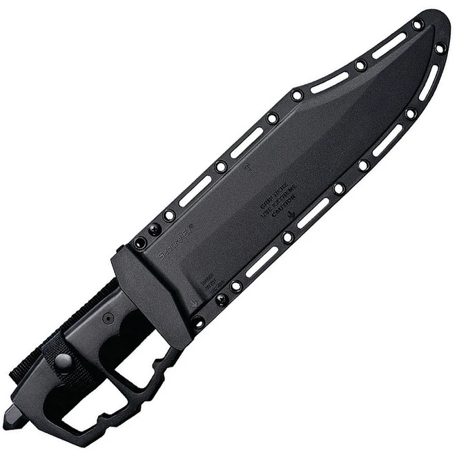 Cold Steel Chaos Bowie Fixed Blade Knife Black Alum Handle Plain Black Edge 80NTB - Image 2
