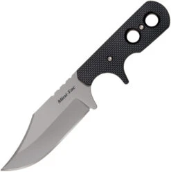 Cold Steel Mini Tac Bowie Fixed Blade Knife Black Handle Plain Blade Neck Sheath 49HCF