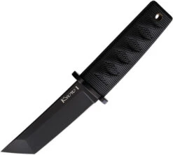 Cold Steel Mini Japanese Fixed Blade Knife Black Kray-Ex Handle Tanto Plain Black Blade 17DABKBK
