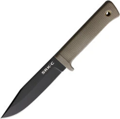 Cold Steel SRK Compact Fixed Blade Knife Desert Earth Kray-Ex Handle Plain Black Blade 49LCKDDEBK