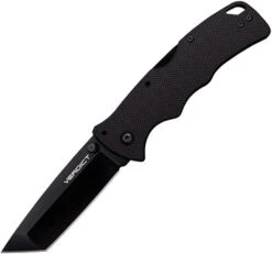 Cold Steel Verdict Lockback Folding Knife Black G10 Handle AUS10-A Tanto Plain Black Blade FLC3T10A