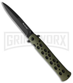 Cold Steel 4" Ti-Lite Green Zytel Liner Lock Knife - Black Plain