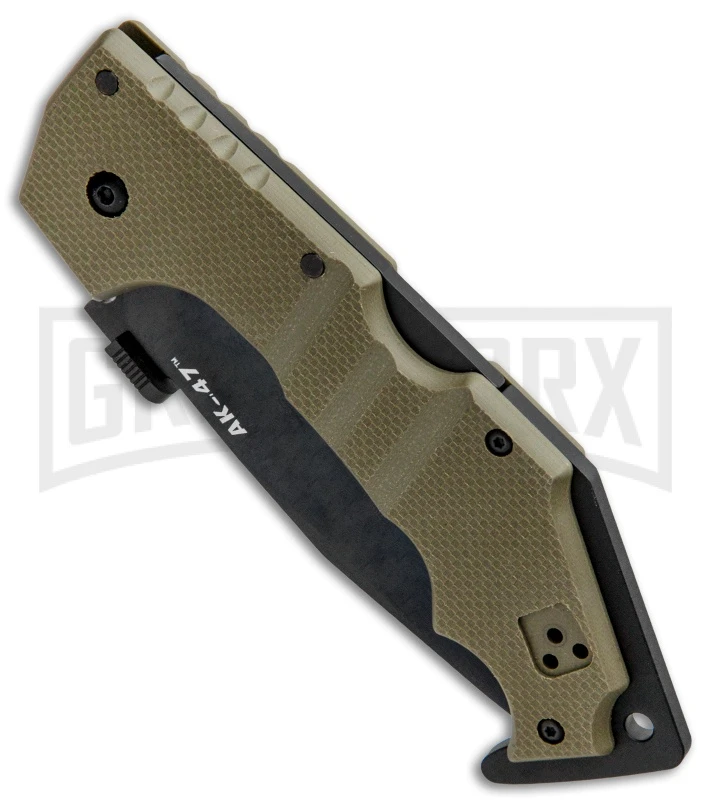 Cold Steel AK-47 OD Green G-10 Folding Knife - Black Plain - Image 2