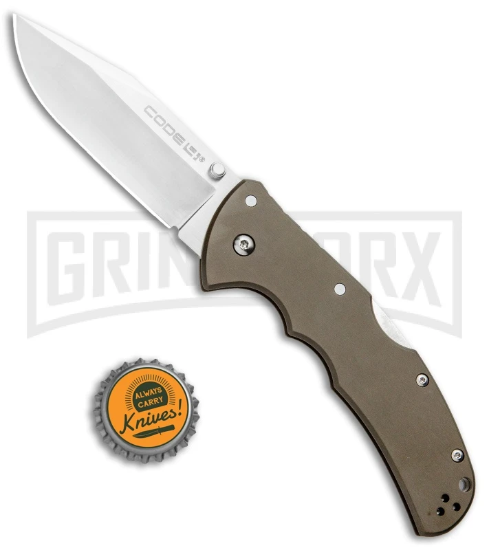 Cold Steel Code-4 Clip Point Folding Knife - Satin Plain - Image 4