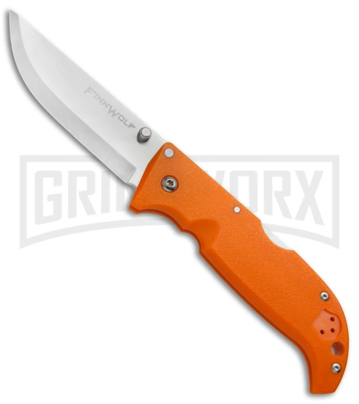 Cold Steel Blaze Orange Finn Wolf Lockback Knife - Satin Plain