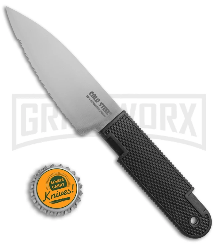 Cold Steel K-4 Fixed Blade Neck Knife + Sheath - Satin Serr - Image 4