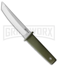 Cold Steel Kobun OD Green Fixed Blade Knife - Tanto Satin Plain