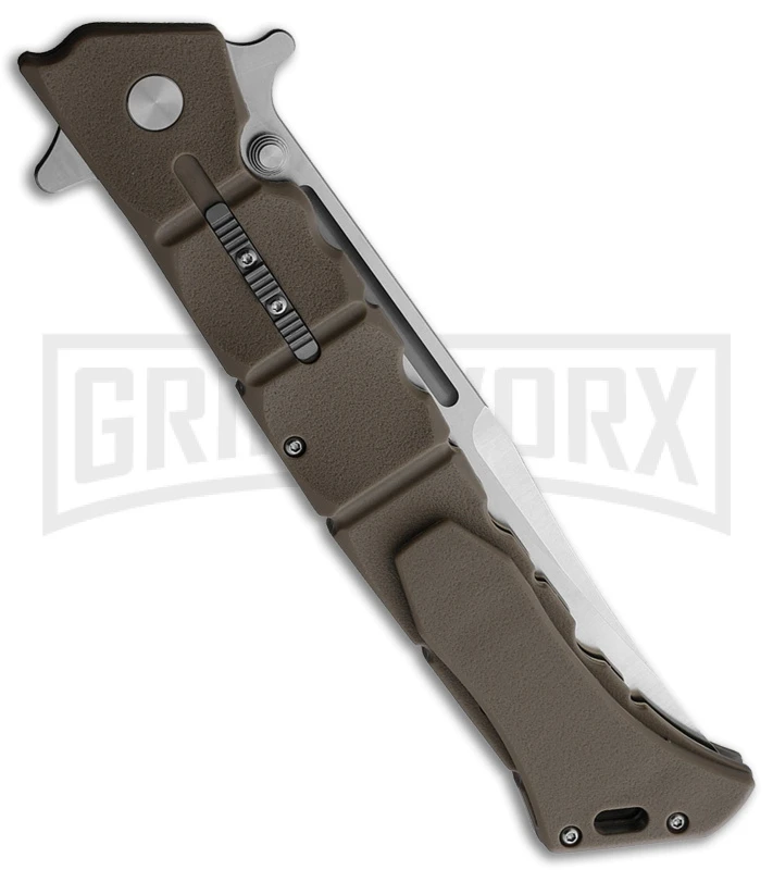 Cold Steel Large Luzon Dark Earth Brown Pocket Knife - Clip Point Satin Plain - Image 2