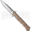 Cold Steel Large Luzon Desert Tan Pocket Knife - Clip Point Satin Plain