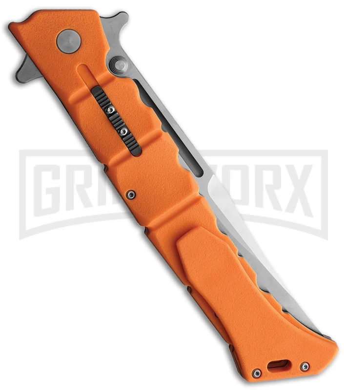 Cold Steel Large Luzon Orange Pocket Knife - Clip Point Satin Plain - Image 2