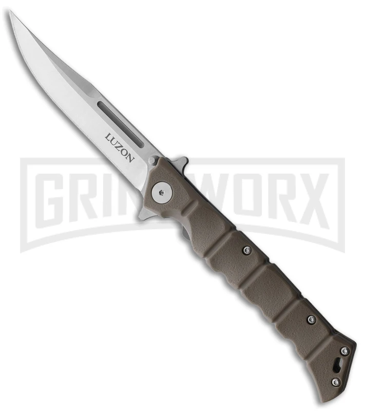 Cold Steel Medium Luzon Dark Earth Brown Pocket Knife - Clip Point Satin Plain