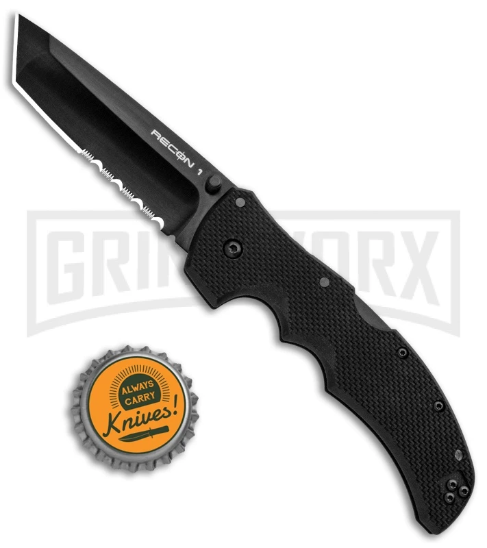 Cold Steel Recon I Tanto Point Folding Knife - Black Serr - Image 4