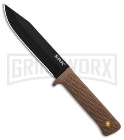 Cold Steel SRK Search Rescue Tan Polymer Fixed Blade Knife - Black Plain