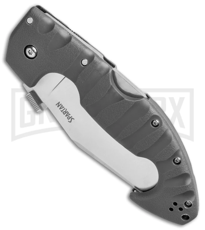 Cold Steel Spartan Gray Folding Knife - Stonewash Serrated - Image 2