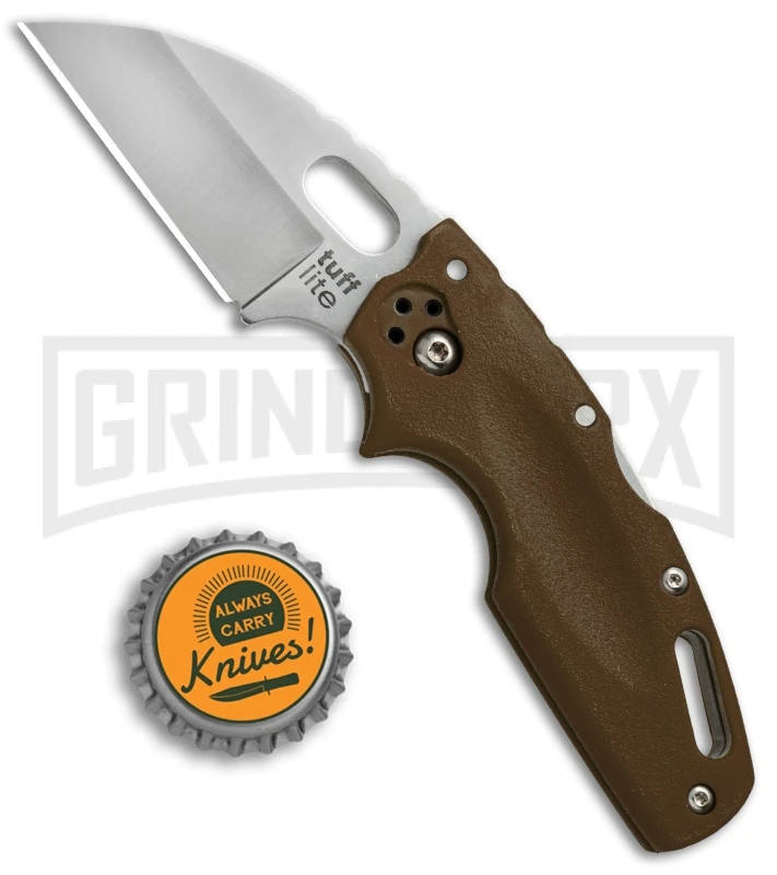 Cold Steel Tuff Lite Flat Dark Earth Folding Knife - Satin Plain - Image 4