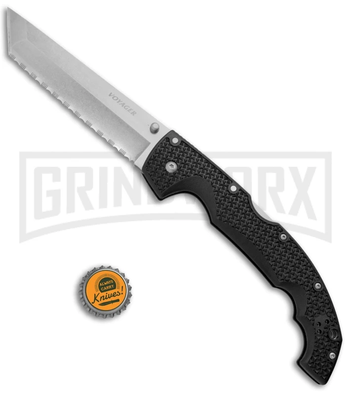 Cold Steel Voyager X Large Tanto Folding Knife - Stonewash Full Serr - Image 4