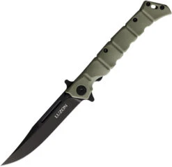 Cold Steel Luzon Folding Knife OD Green GFN Handle Plain Black Blade CS20NQLODBK