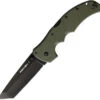 Cold Steel Recon 1 Folding Knife OD Green G10 Handle S35VN Tanto Plain Black Blade CS27BTODBK