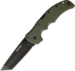 Cold Steel Recon 1 Folding Knife OD Green G10 Handle S35VN Tanto Plain Black Blade CS27BTODBK