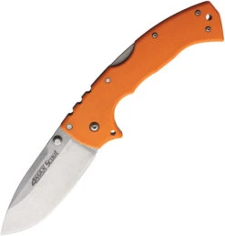 Cold Steel 4 Max Scout Folding Knife Orange Griv-Ex Handle AUS10A Plain Edge CS62RQORSW