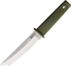 Cold Steel Kobun Fixed Blade Knife OD Green Kray-Ex Handle AUS-8A Tanto Plain Edge Satin Finish CS17TODST