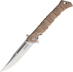Cold Steel Large Luzon Folding Knife Desert Tan GFN Handle Plain Edge Satin Finish CS20NQXDTST