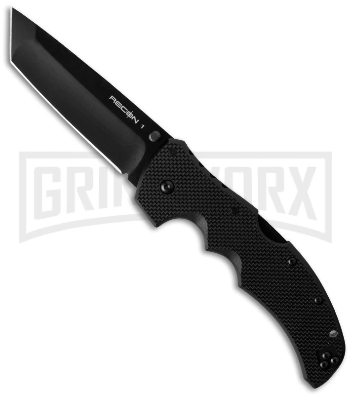 Cold Steel Recon I Tanto Point Folding Knife - Black Plain