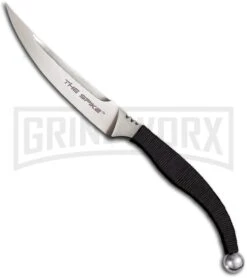Cold Steel Scimitar Spike Neck Knife Black Fixed Blade Knife - Satin Plain