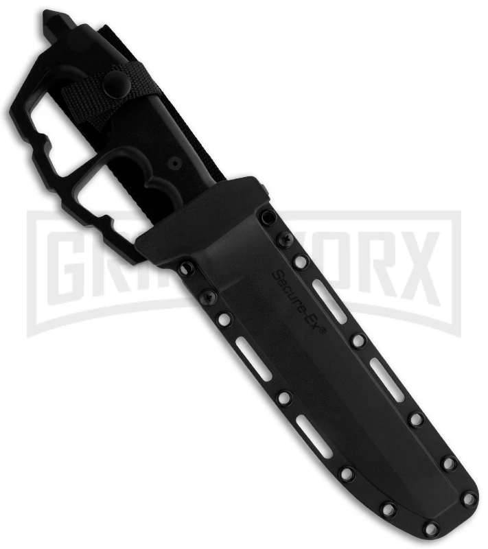 Cold Steel Chaos Double Edge Trench Fixed Blade Knife - Black Plain - Image 2