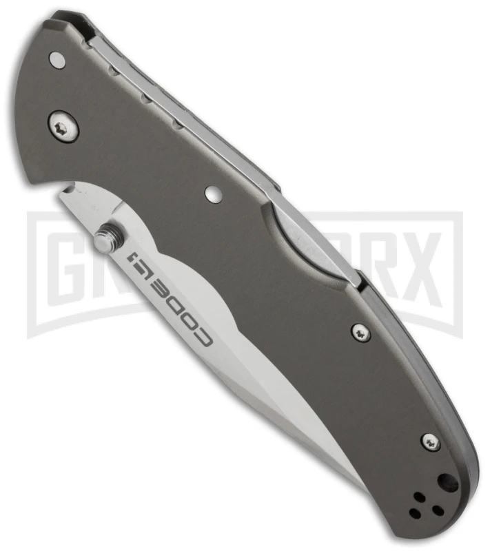 Cold Steel Code-4 Clip Point Folding Knife - Satin Full Serr - Image 2