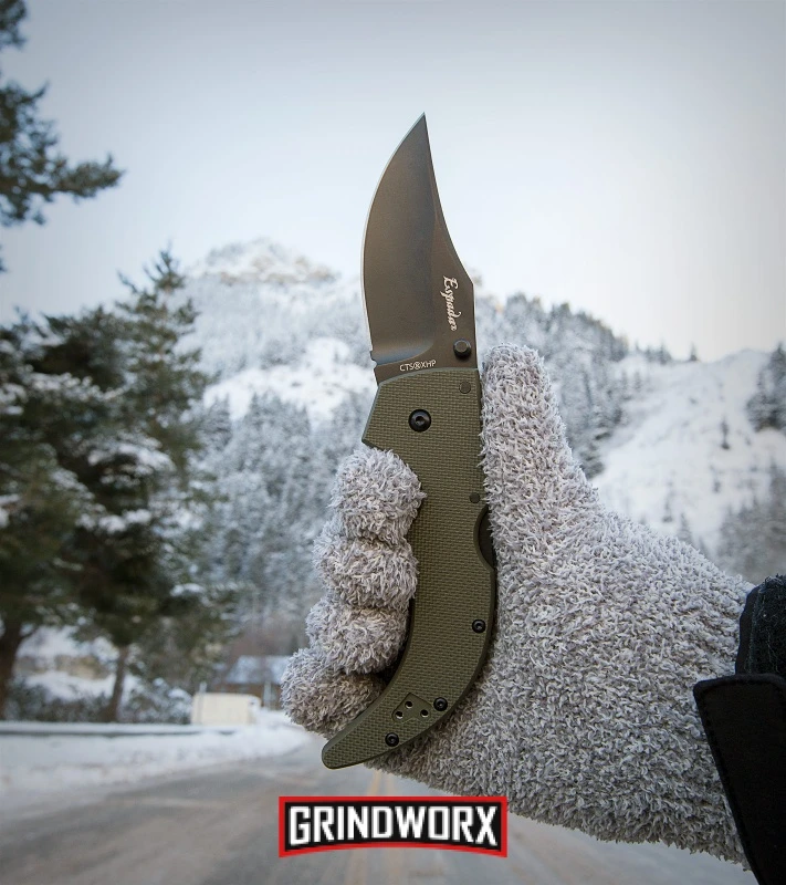 Cold Steel Espada Medium OD Green G-10 Folding Knife - Black Plain - Image 4