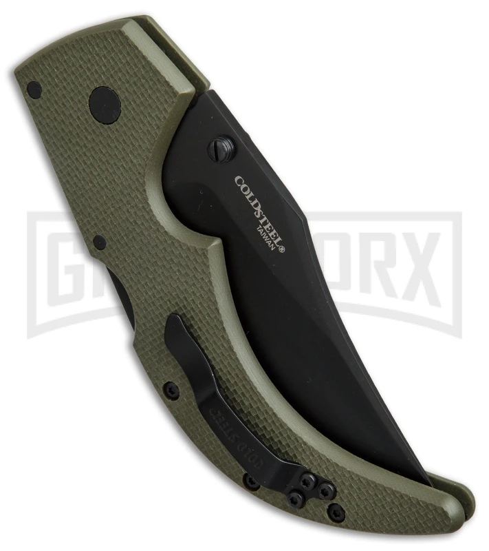 Cold Steel Espada Medium OD Green G-10 Folding Knife - Black Plain - Image 3