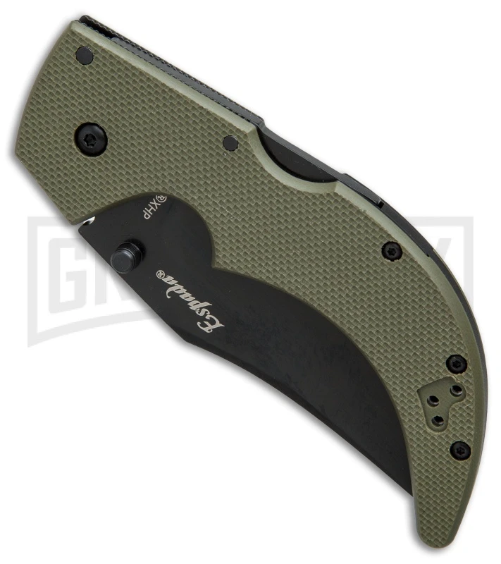 Cold Steel Espada Medium OD Green G-10 Folding Knife - Black Plain - Image 2