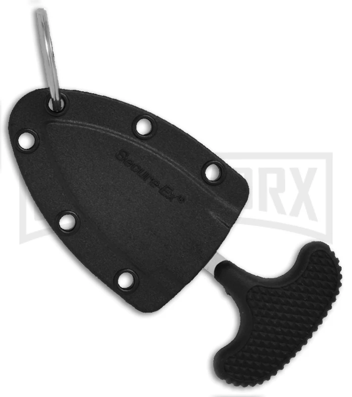 Cold Steel Knives Urban Pal Push Knife Black Fixed Blade Knife - Satin Serr - Image 2