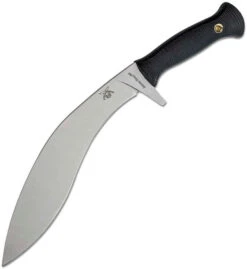 Cold Steel Gurkha Kukri Plus Fixed Blade Knife Black Kray-Ex Handle 4034 Plain Edge Satin Finish CS39LMC4